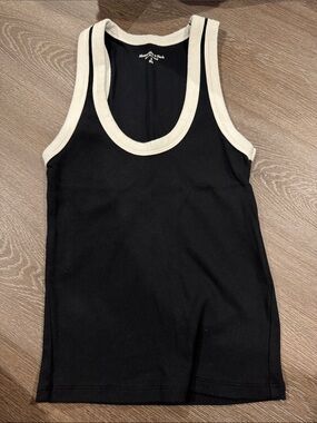 NWOT! Abercrombie & Fitch Black Tank with Cream Trim Accents